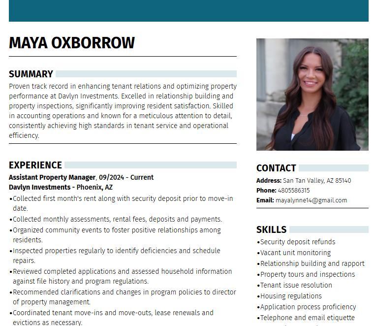 MAYA OXBORROW
